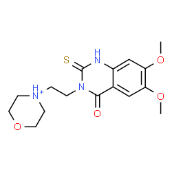 ChemSpider 2D Image | 4-[2-(6,7-Dimethoxy-4-oxo-2-thioxo-1,4-dihydro-3(2H)-quinazolinyl)ethyl]morpholin-4-ium | C16H22N3O4S