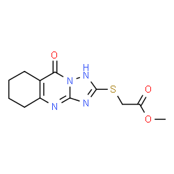 ChemSpider 2D Image | Methyl [(9-oxo-1,5,6,7,8,9-hexahydro[1,2,4]triazolo[5,1-b]quinazolin-2-yl)sulfanyl]acetate | C12H14N4O3S