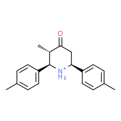 ChemSpider 2D Image | (2R,3S,6S)-3-Methyl-2,6-bis(4-methylphenyl)-4-oxopiperidinium | C20H24NO