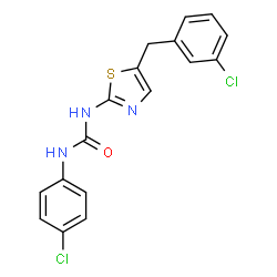 ChemSpider 2D Image | 1-[5-(3-Chlorobenzyl)-1,3-thiazol-2-yl]-3-(4-chlorophenyl)urea | C17H13Cl2N3OS