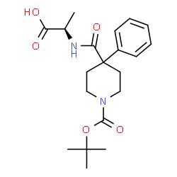 ChemSpider 2D Image | N-[(1-{[(2-Methyl-2-propanyl)oxy]carbonyl}-4-phenyl-4-piperidinyl)carbonyl]-D-alanine | C20H28N2O5
