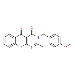 ChemSpider 2D Image | 3-(4-Methoxybenzyl)-2-methyl-4H-chromeno[2,3-d]pyrimidine-4,5(3H)-dione | C20H16N2O4
