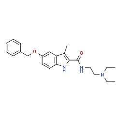 ChemSpider 2D Image | 5-(Benzyloxy)-N-[2-(diethylamino)ethyl]-3-methyl-1H-indole-2-carboxamide | C23H29N3O2