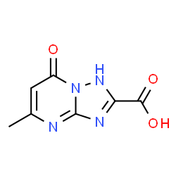 ChemSpider 2D Image | 1,7-Dihydro-5-methyl-7-oxo[1,2,4]triazolo[1,5-a]pyrimidine-2-carboxylic acid | C7H6N4O3