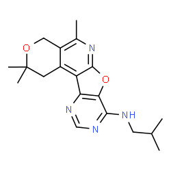 ChemSpider 2D Image | N-Isobutyl-2,2,5-trimethyl-1,4-dihydro-2H-pyrano[4'',3'':4',5']pyrido[3',2':4,5]furo[3,2-d]pyrimidin-8-amine | C19H24N4O2