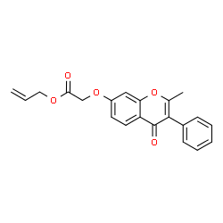 ChemSpider 2D Image | Allyl [(2-methyl-4-oxo-3-phenyl-4H-chromen-7-yl)oxy]acetate | C21H18O5