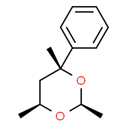 ChemSpider 2D Image | (2S,4R,6S)-2,4,6-Trimethyl-4-phenyl-1,3-dioxane | C13H18O2
