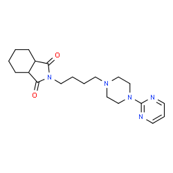 ChemSpider 2D Image | 2-{4-[4-(2-Pyrimidinyl)-1-piperazinyl]butyl}hexahydro-1H-isoindole-1,3(2H)-dione | C20H29N5O2