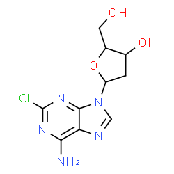 ChemSpider 2D Image | 2-Chloro-9-(2-deoxypentofuranosyl)-9H-purin-6-amine | C10H12ClN5O3