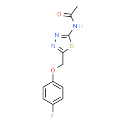 ChemSpider 2D Image | N-{5-[(4-Fluorophenoxy)methyl]-1,3,4-thiadiazol-2-yl}acetamide | C11H10FN3O2S