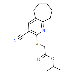 ChemSpider 2D Image | Isopropyl [(3-cyano-6,7,8,9-tetrahydro-5H-cyclohepta[b]pyridin-2-yl)sulfanyl]acetate | C16H20N2O2S