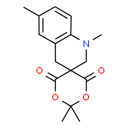 ChemSpider 2D Image | 1',2,2,6'-Tetramethyl-1',4'-dihydro-2'H-spiro[1,3-dioxane-5,3'-quinoline]-4,6-dione | C16H19NO4