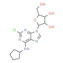 ChemSpider 2D Image | 2-Chloro-N-cyclopentyl-9-pentofuranosyl-9H-purin-6-amine | C15H20ClN5O4