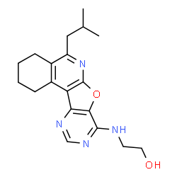 ChemSpider 2D Image | 2-[(5-Isobutyl-1,2,3,4-tetrahydropyrimido[4',5':4,5]furo[2,3-c]isoquinolin-8-yl)amino]ethanol | C19H24N4O2