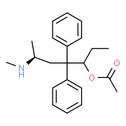 ChemSpider 2D Image | (6S)-6-(Methylamino)-4,4-diphenyl-3-heptanyl acetate | C22H29NO2