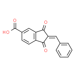 ChemSpider 2D Image | (2E)-2-Benzylidene-1,3-dioxo-5-indanecarboxylic acid | C17H10O4