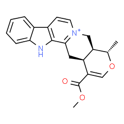 ChemSpider 2D Image | 3,4,5,6,16,17-Hexadehydro-16-(methoxycarbonyl)-19a-methyl-20a-oxayohimbanium | C21H21N2O3