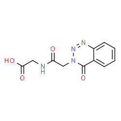 ChemSpider 2D Image | N-[(4-Oxo-1,2,3-benzotriazin-3(4H)-yl)acetyl]glycine | C11H10N4O4