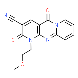 ChemSpider 2D Image | 1-(2-Methoxyethyl)-2,5-dioxo-1,5-dihydro-2H-dipyrido[1,2-a:2',3'-d]pyrimidine-3-carbonitrile | C15H12N4O3