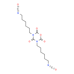 ChemSpider 2D Image | 3,5-Bis(6-isocyanatohexyl)-1,3,5-oxadiazinane-2,4,6-trione | C17H24N4O6