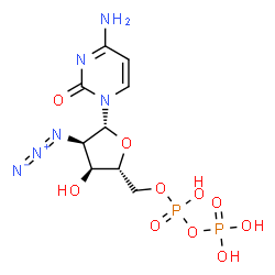 ChemSpider 2D Image | 2'-Azido-2'-deoxycytidine 5'-(trihydrogen diphosphate) | C9H14N6O10P2