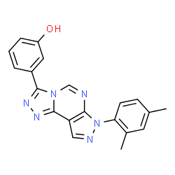 ChemSpider 2D Image | 3-[7-(2,4-Dimethylphenyl)-7H-pyrazolo[4,3-e][1,2,4]triazolo[4,3-c]pyrimidin-3-yl]phenol | C20H16N6O