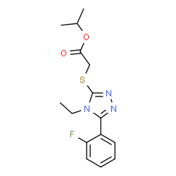 ChemSpider 2D Image | Isopropyl {[4-ethyl-5-(2-fluorophenyl)-4H-1,2,4-triazol-3-yl]sulfanyl}acetate | C15H18FN3O2S
