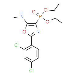ChemSpider 2D Image | Diethyl [2-(2,4-dichlorophenyl)-5-(methylamino)-1,3-oxazol-4-yl]phosphonate | C14H17Cl2N2O4P