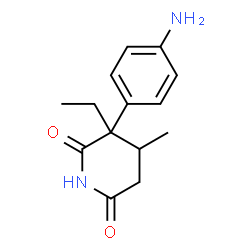 ChemSpider 2D Image | 3-(4-Aminophenyl)-3-ethyl-4-methyl-2,6-piperidinedione | C14H18N2O2