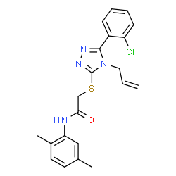 ChemSpider 2D Image | 2-{[4-Allyl-5-(2-chlorophenyl)-4H-1,2,4-triazol-3-yl]sulfanyl}-N-(2,5-dimethylphenyl)acetamide | C21H21ClN4OS