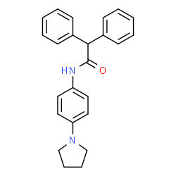 ChemSpider 2D Image | 2,2-Diphenyl-N-[4-(1-pyrrolidinyl)phenyl]acetamide | C24H24N2O