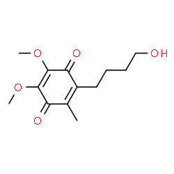 ChemSpider 2D Image | 2-(4-Hydroxybutyl)-5,6-dimethoxy-3-methyl-1,4-benzoquinone | C13H18O5