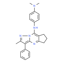 ChemSpider 2D Image | N,N-Dimethyl-N'-(2-methyl-3-phenyl-6,7-dihydro-5H-cyclopenta[d]pyrazolo[1,5-a]pyrimidin-8-yl)-1,4-benzenediamine | C24H25N5