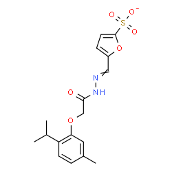 ChemSpider 2D Image | 5-({[(2-Isopropyl-5-methylphenoxy)acetyl]hydrazono}methyl)-2-furansulfonate | C17H19N2O6S