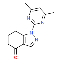 ChemSpider 2D Image | 1-(4,6-Dimethyl-2-pyrimidinyl)-1,5,6,7-tetrahydro-4H-indazol-4-one | C13H14N4O