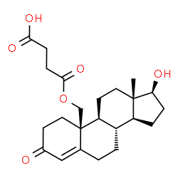 ChemSpider 2D Image | 4-{[(17beta)-17-Hydroxy-3-oxoandrost-4-en-19-yl]oxy}-4-oxobutanoic acid | C23H32O6