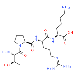 ChemSpider 2D Image | L-Threonyl-L-prolyl-N~5~-(diaminomethylene)-L-ornithyl-L-lysine | C21H40N8O6