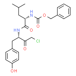 ChemSpider 2D Image | N~2~-[(Benzyloxy)carbonyl]-N-[(2S)-4-chloro-1-(4-hydroxyphenyl)-3-oxo-2-butanyl]-L-leucinamide | C24H29ClN2O5