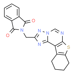 ChemSpider 2D Image | 2-(8,9,10,11-Tetrahydro[1]benzothieno[3,2-e][1,2,4]triazolo[1,5-c]pyrimidin-2-ylmethyl)-1H-isoindole-1,3(2H)-dione | C20H15N5O2S