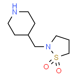 ChemSpider 2D Image | 4-[(1,1-Dioxido-1,2-thiazolidin-2-yl)methyl]piperidine | C9H18N2O2S