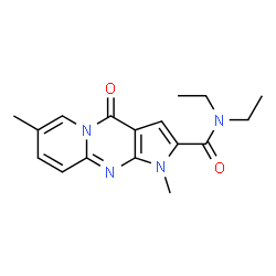 ChemSpider 2D Image | N,N-Diethyl-1,7-dimethyl-4-oxo-1,4-dihydropyrido[1,2-a]pyrrolo[2,3-d]pyrimidine-2-carboxamide | C17H20N4O2