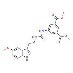 ChemSpider 2D Image | Dimethyl 5-({[2-(5-methoxy-1H-indol-3-yl)ethyl]carbamothioyl}amino)isophthalate | C22H23N3O5S