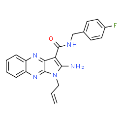 ChemSpider 2D Image | 1-Allyl-2-amino-N-(4-fluorobenzyl)-1H-pyrrolo[2,3-b]quinoxaline-3-carboxamide | C21H18FN5O