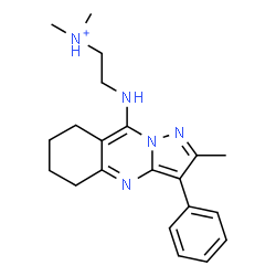 ChemSpider 2D Image | N,N-Dimethyl-2-[(2-methyl-3-phenyl-5,6,7,8-tetrahydropyrazolo[5,1-b]quinazolin-9-yl)amino]ethanaminium | C21H28N5
