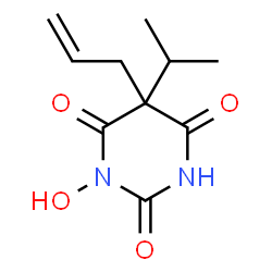 ChemSpider 2D Image | 5-Allyl-1-hydroxy-5-isopropyl-2,4,6(1H,3H,5H)-pyrimidinetrione | C10H14N2O4