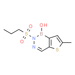 ChemSpider 2D Image | 6-Methyl-2-(propylsulfonyl)thieno[3,2-d][1,2,3]diazaborinin-1(2H)-ol | C9H13BN2O3S2