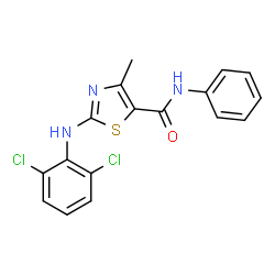 ChemSpider 2D Image | 2-[(2,6-Dichlorophenyl)amino]-4-methyl-N-phenyl-1,3-thiazole-5-carboxamide | C17H13Cl2N3OS