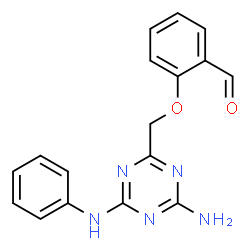 ChemSpider 2D Image | 2-[(4-Amino-6-anilino-1,3,5-triazin-2-yl)methoxy]benzaldehyde | C17H15N5O2