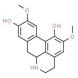 ChemSpider 2D Image | 2,10-Dimethoxy-5,6,6a,7-tetrahydro-4H-dibenzo[de,g]quinoline-1,9-diol | C18H19NO4