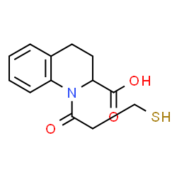 ChemSpider 2D Image | 1-(3-Sulfanylpropanoyl)-1,2,3,4-tetrahydro-2-quinolinecarboxylic acid | C13H15NO3S